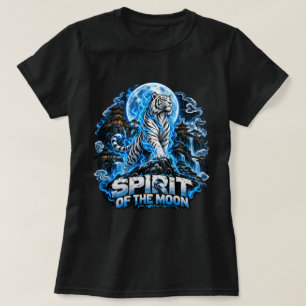 Spirit of the Moon White Tiger Shirt, Blue Flame F T-Shirt