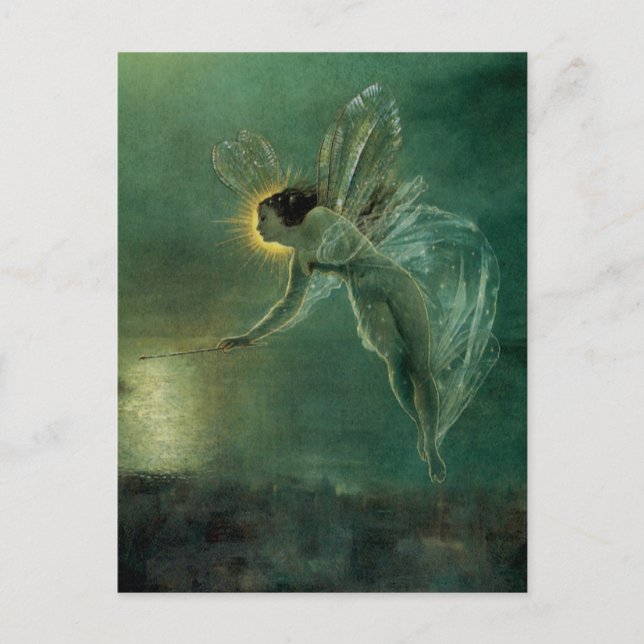 Spirit of the Night by Grimshaw, Victorian Fairy Postcard (Front)