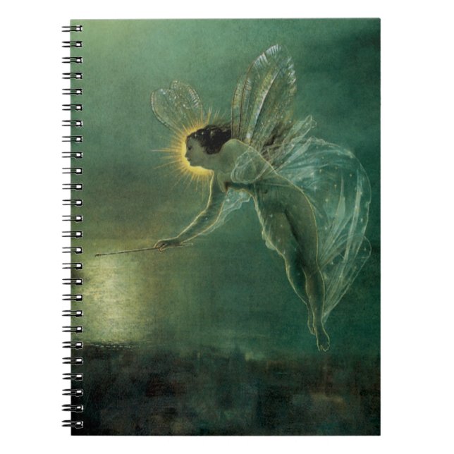 Spirit of the Night by Grimshaw, Victorian Fairy Spiral Notebook (Front)