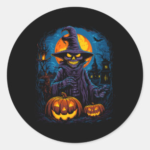 Spirit Of The Night Halloween Scary Spooky Ghost  Classic Round Sticker