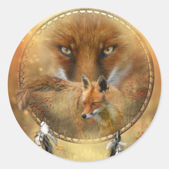 Spirit Of The Red Fox Art Sticker (Front)