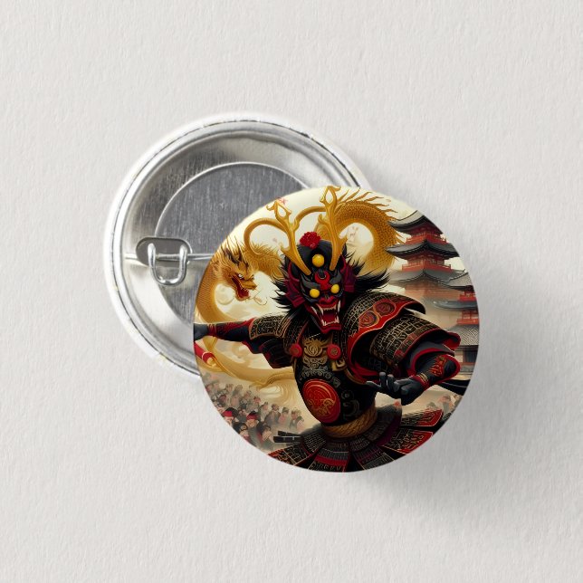 Spirit of the Samurai Button (Front & Back)