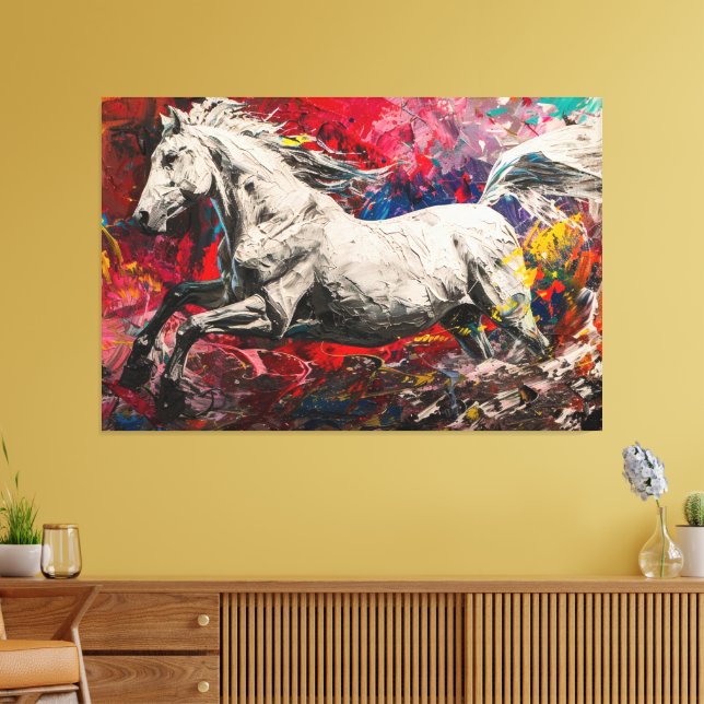 Spirit of the White Horse  Canvas Print (Insitu(LivingRoom))