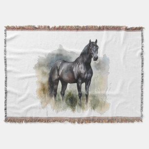 Spirit of the Wild Stallion Throw Blanket