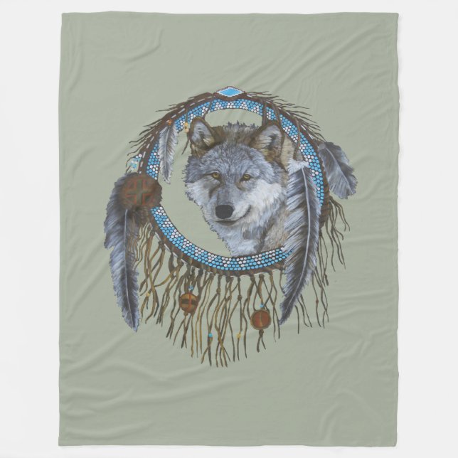 Spirit of the Wolf Fleece Blanket (Front)