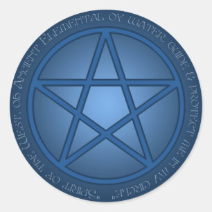 Spirit of Water Pentacle Classic Round Sticker