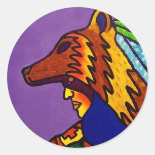 Spirit of Wolf 3 by Piliero Classic Round Sticker