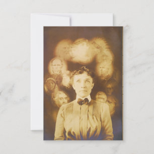 Spirit Photograph of Ghosts Surrounding a Woman