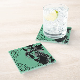 Spirit Pony 3 Aqua Glass Coaster