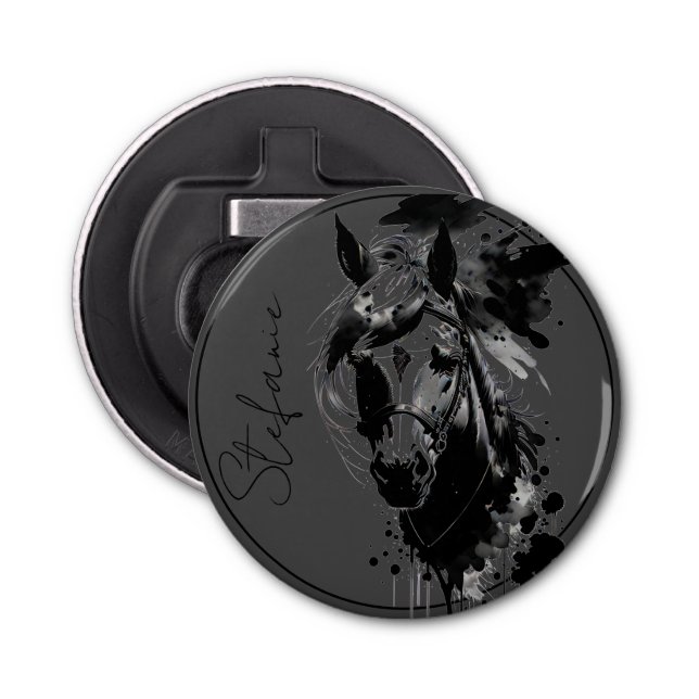 Spirit Pony 3 Black Bottle Opener (Front)