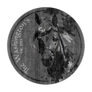 Spirit Pony 3 Black Cutting Board