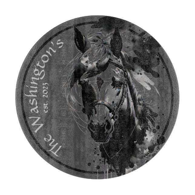 Spirit Pony 3 Black Cutting Board (Front)