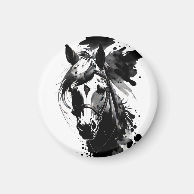 Spirit Pony 3 Black & White Magnet (Front)