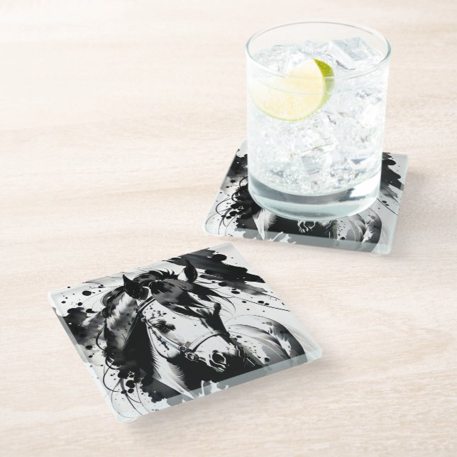 Spirit Pony 7 Glass Coaster (Angled)