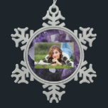 spirit quartz healing holistic purple amethyst snowflake pewter christmas ornament<br><div class="desc">spirit quartz healing holistic purple amethyst room accessories for positive vibes</div>