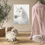 Spirit Unicorn with Flowers in Mane Canvas Print<br><div class="desc">A white unicorn adorned with a soft string of flowers. Artist : James Wiens</div>