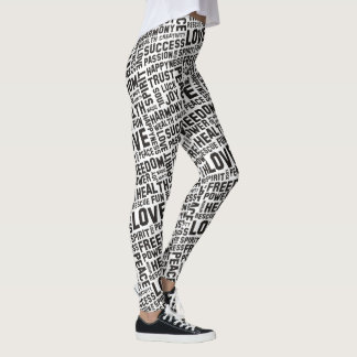 Spirit Words / Affirmations black + your backgr. Leggings