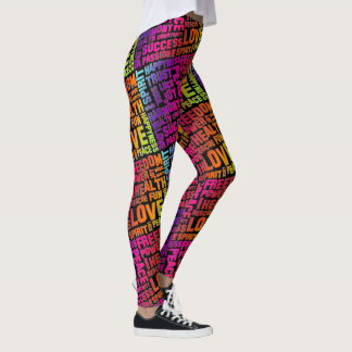 Spirit Words / Affirmations coloured + your backgr Leggings