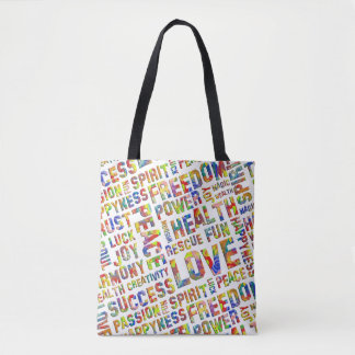 Spirit Words / Affirmations flower power Tote Bag