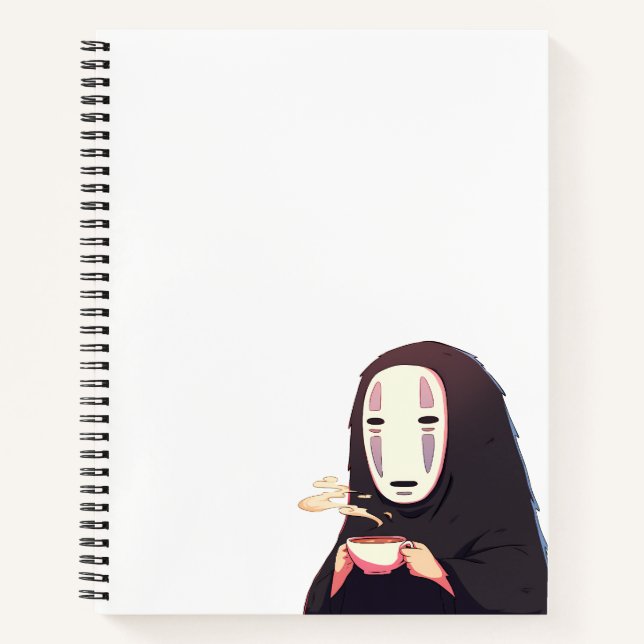 spirited away - mask anime drinking tea notebook (Front)
