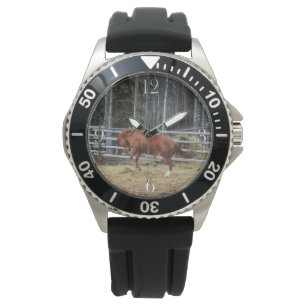 Spirited Bucking Ranch Horse Equine Wristwatch