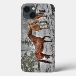 Spirited Horses in the Snow series iPhone 13 Case