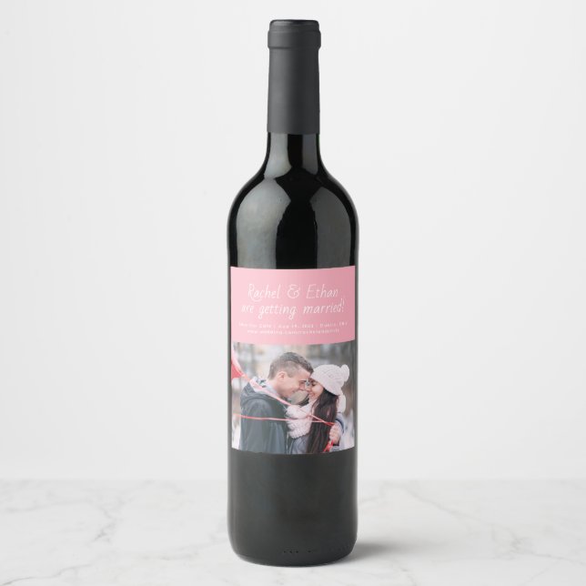 Spirited Names Fun Unique Save the Date Wine Label (Front)