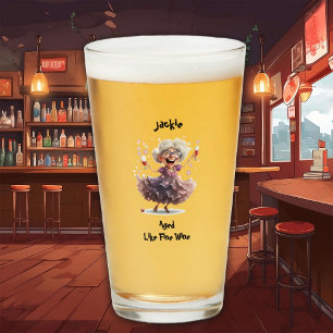 Spirited Senior Woman Glass