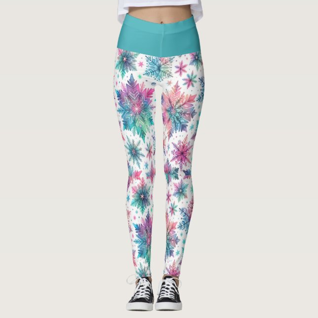 Spirited Snowflakes Leggings (Front)