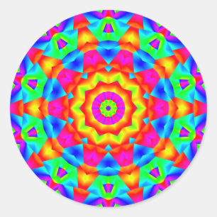Spirited Star Mandala Classic Round Sticker