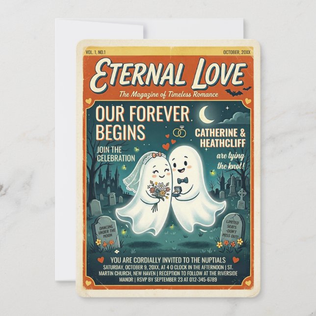 Spirited Wedding Gazette Invitation (Front)