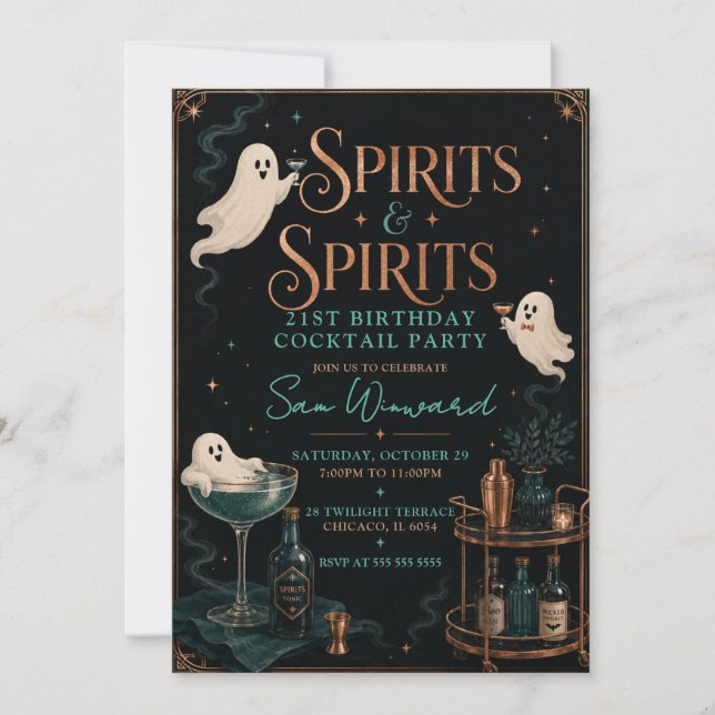 Spirits & Spirits 21st Birthday Party Invitation (Front)