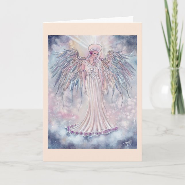 Spiritual angel of light greeting cards by Renee L (Front)