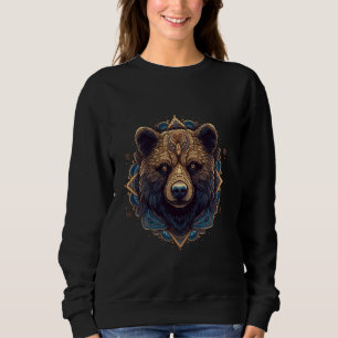 Spiritual Bear Mandala Zen Art Meditation Grizzly Sweatshirt