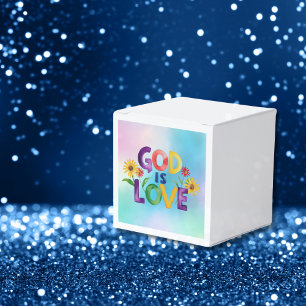 Spiritual Bible Quote God is Love Colourful flower Favour Box