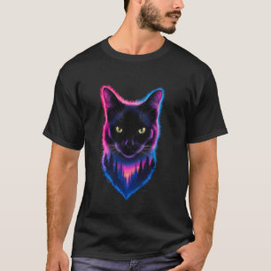 Spiritual Black Cat in Forest Cat Lovers Cosmic De T-Shirt