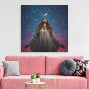 Spiritual Boho Woman Wall Art Mystical Bohemian