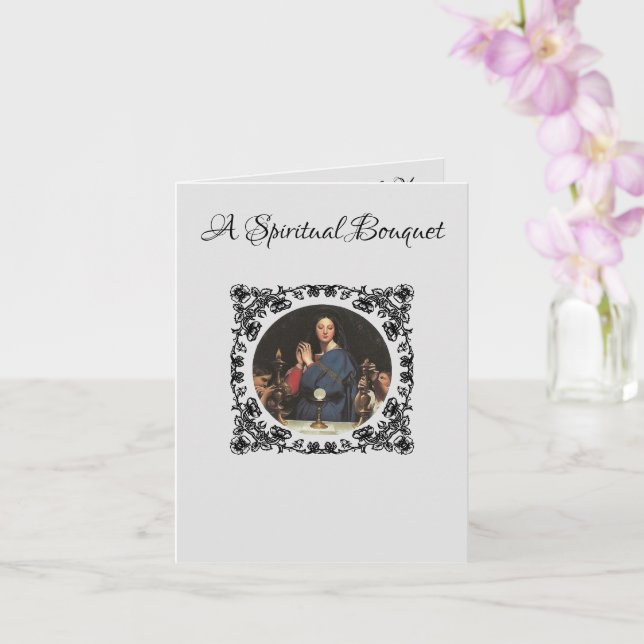 Spiritual Bouquet Blessed Mother Card (Orchid)