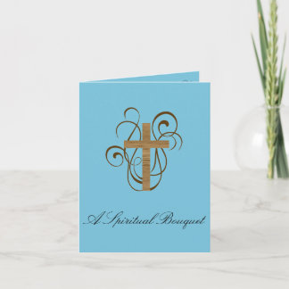 Spiritual Bouquet Cross Card