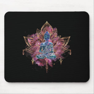 Spiritual Buddha In Lotus Flower Magic Meditation Mouse Pad