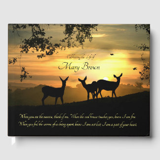 Spiritual Celebration of Life Deer and Poem Guest  Book