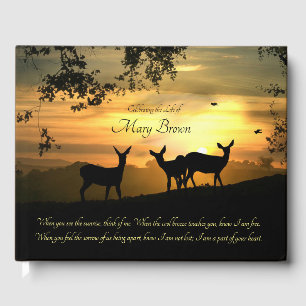 Spiritual Celebration of Life Deer and Poem Guest Guest Book