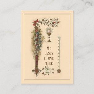 SPIRITUAL COMMUNION CHALICE HOST PRAYER HOLY CARD