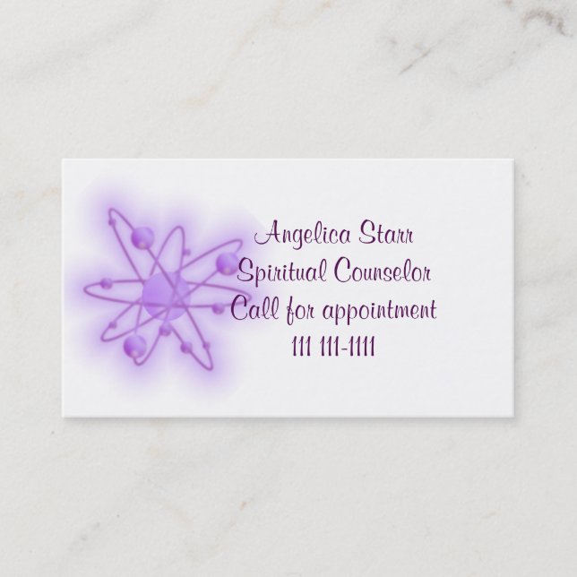 Spiritual Counsellor or Psychic Template with Orbs Business Card (Front)
