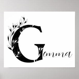 Spiritual custom child G Name Gemma Lotus girl Poster