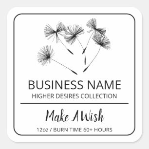Spiritual Dandelion Seed White Soy Candle Labels