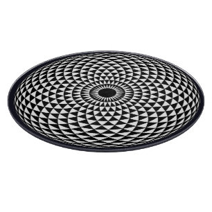 Spiritual Dark Grey White Mandala Geometric Art Cutting Board