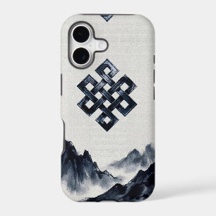 Spiritual Endless Knot Japanese Ink Mountains