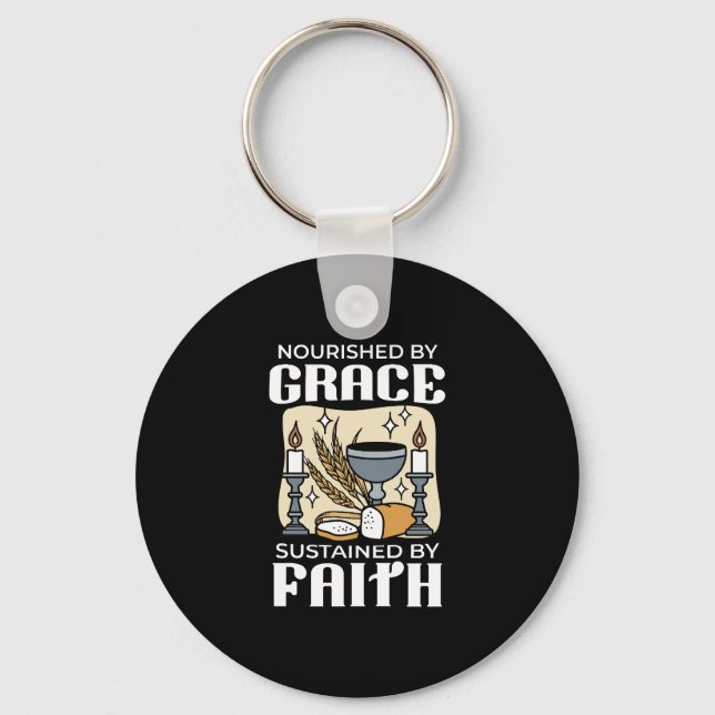 Spiritual Faith and Grace – Uplifting Christian Key Ring (Front)