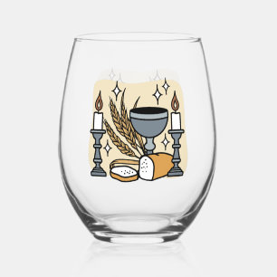 Spiritual Faith and Grace – Uplifting Christian Stemless Wine Glass